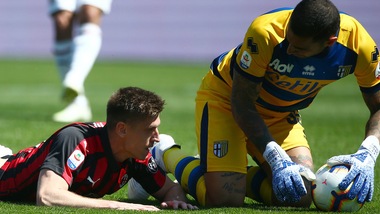 Piatek "sbatte" contro Sepe: il Milan frena a Parma