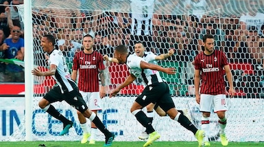 Milan ko contro l'Udinese: decide il colpo di testa di Rodrigo Becao