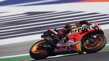 Gp San Marino: Marquez si prende le ultime libere, Rossi 6°