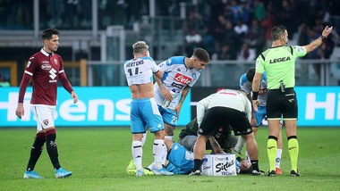 Napoli, Hysaj: frattura parcellare allo sterno