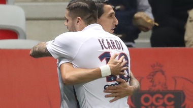 Il Psg cala il poker al Nizza: doppietta di Di Maria, gol di Mbappé e Icardi