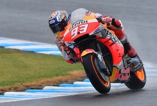 Gp Giappone: Marquez vola nel warm up, Valentino Rossi sesto
