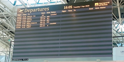 Coronavirus, a Fiumicino ogni giorno atterrano 200 persone