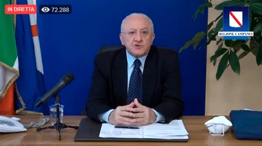 Coronavirus, De Luca: "Quarantena per chi arriva in Campania dalle zone rosse"