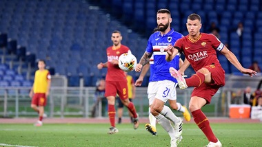Roma-Sampdoria 2-1: super Dzeko, vittoria in rimonta per Fonseca