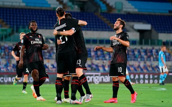 Lazio-Milan 0-3: Calhanoglu, Ibra e Rebic mandano la Juve a +7