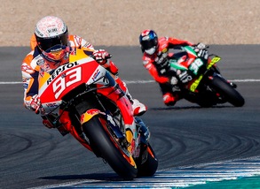 MotoGp Spagna: Marquez più veloce nel Warm Up, Rossi decimo