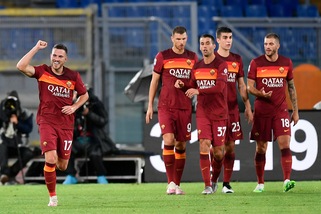 Roma-Juve 2-1 all'intervallo: doppietta di Veretout e gol di Cristiano Ronaldo