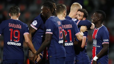 Poker Psg che vola primo con Kean titolare. Il Rennes di Rugani fermato