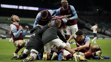 Mourinho rimontato da 3-0 a 3-3! Il Tottenham subisce 3 gol in 12' dal West Ham