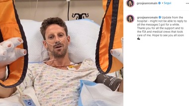 F1: Grosjean uscirà domani dall'ospedale