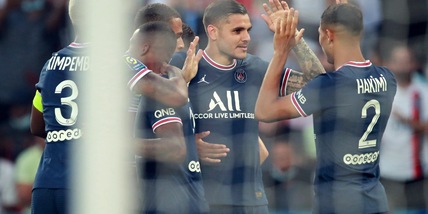 Icardi e Mbappé trascinano il Psg. Poker rifilato allo Strasburgo