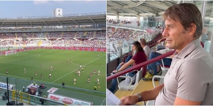 Antonio Conte in tribuna per vedere Torino-Salernitana