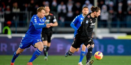 Moviola Empoli-Juve, Rabiot-Zurkowski contatto al limite