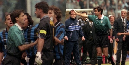 Inter-Juve, torna Iuliano-Ronaldo. Ceccarini replica: Pagliuca, cosa dici?