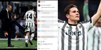 Inter-Juventus, Allegri e Fagioli: il calcio al culotto è virale