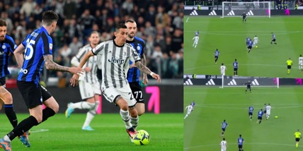 Juve-Inter, che giocata Di Maria: il tunnel a Bastoni