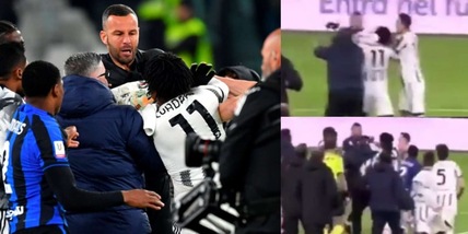 Juve-Inter, Handanovic colpisce Cuadrado. Poi la reazione VIDEO