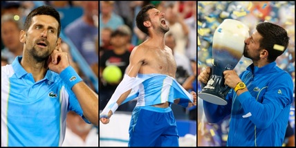 Djokovic fuori controllo, si strappa la maglietta per la gioia