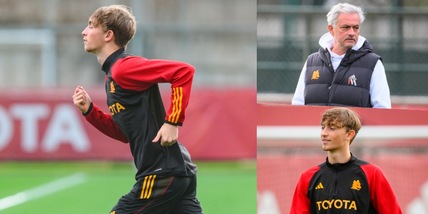 Huijsen, il primo allenamento con la Roma sotto gli occhi di Mourinho