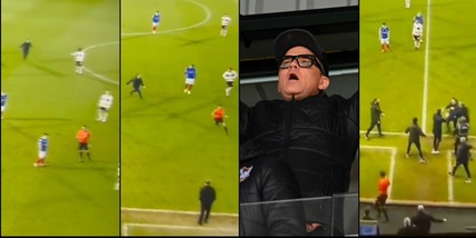 Rigore contro al club di Robbie Williams: un tifoso in campo rincorre l'arbitro