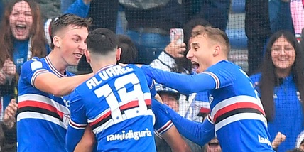 Il Parma scappa con Camara. Samp, Gonzalez gol ma solo pari per Pirlo