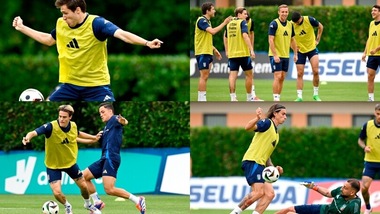 Chiesa scalpita, Frattesi e Cambiaso se la ridono: l'allenamento Italia