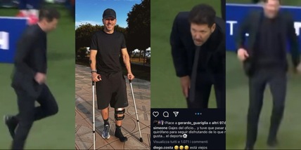 Simeone e i "rischi del mestiere": infortunio e operazione, Costa e Veron lo prendono in giro