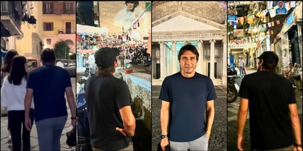 Conte, Napoli e il murale di Maradona: la visita segreta mostrata sui social