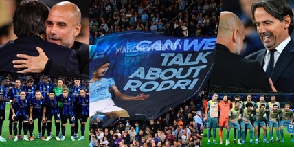 City-Inter, i tifosi ricordano la finale di Istanbul... poi l'abbraccio Inzaghi-Guardiola