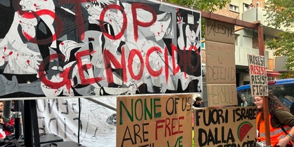 "Fuori Israele dalla Fifa": la protesta a Udine contro la partita con l'Italia