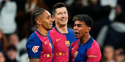 Barcellona, che poker al Real Madrid! Doppietta Lewandowski poi Yamal e Raphinha