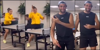 "Ma è nata a Pechino?": Berrettini-Errani, show insieme a ping pong