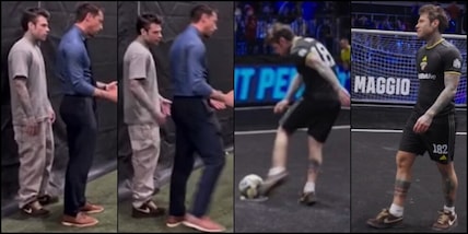 "Tutto bene tranne...": Fedez a lezione di rigori da Marchisio, finisce così