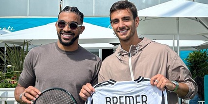 Juve in campo con Bremer per Musetti-Alcaraz: il gesto per la finale