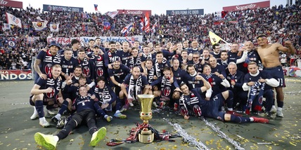 Bologna, festa pazzesca al Dall'Ara con la Coppa Italia
