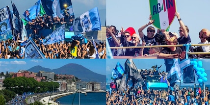 Napoli campione, ecco il bus Scudetto! Invasione dei tifosi sul lungomare