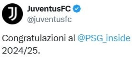 "La Complimentus che ci piace": Juve, il messaggio per il Psg trionfa su X