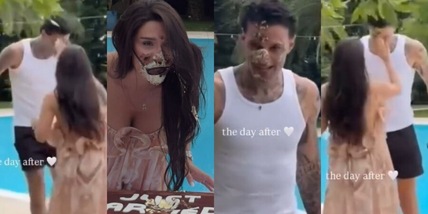 Scamacca, lo scherzo dopo le nozze a Flaminia Appolloni