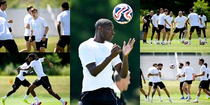 Kolo Muani e Nico allenano il colpo di testa, Thuram sprinta: carica Juve per il Wydad