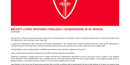 Monza, c'è il closing: completata la cessione alla società di Brandon Berger