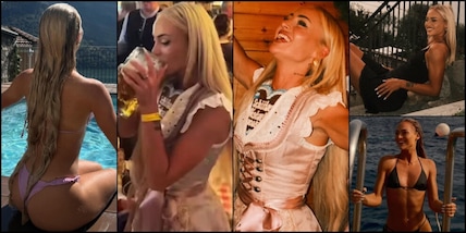 Alisha Lehmann show per l'Oktoberfest! Festa, boccali enormi e outfit tipico