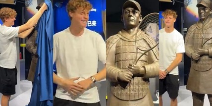 Sinner come Ronaldo, ma la sua statua è di terracotta. E il motivo è... Djokovic