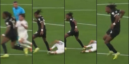 Brahim Diaz graziato, piede a martello su Thuram: per l'arbitro è solo giallo