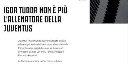 Tudor esonerato dalla Juventus, Brambilla in panchina con l'Udinese