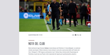 Il Bologna sorride, Italiano dimesso dall'ospedale: torna al Dall'Ara con il Torino