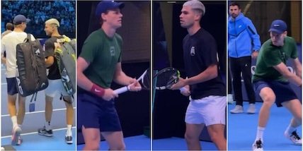 Alcaraz e Sinner tra scherzi e risate: l'allenamento congiunto alle Finals