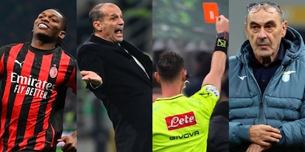 Leao trascina Allegri in vetta, finale caos in Milan-Lazio e Max espulso