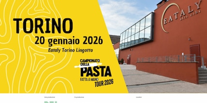 Torino: il 20 gennaio 2026 via al tour del Campionato della Pasta fatta a mano