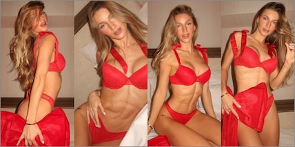 Fiocco e lingerie rosso fuoco: Lady Milik è già pronta per Capodanno